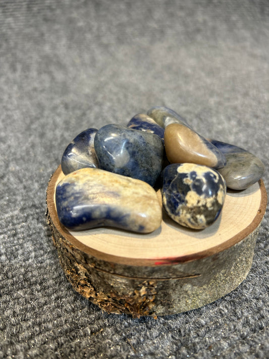 Sodalite, tumbled