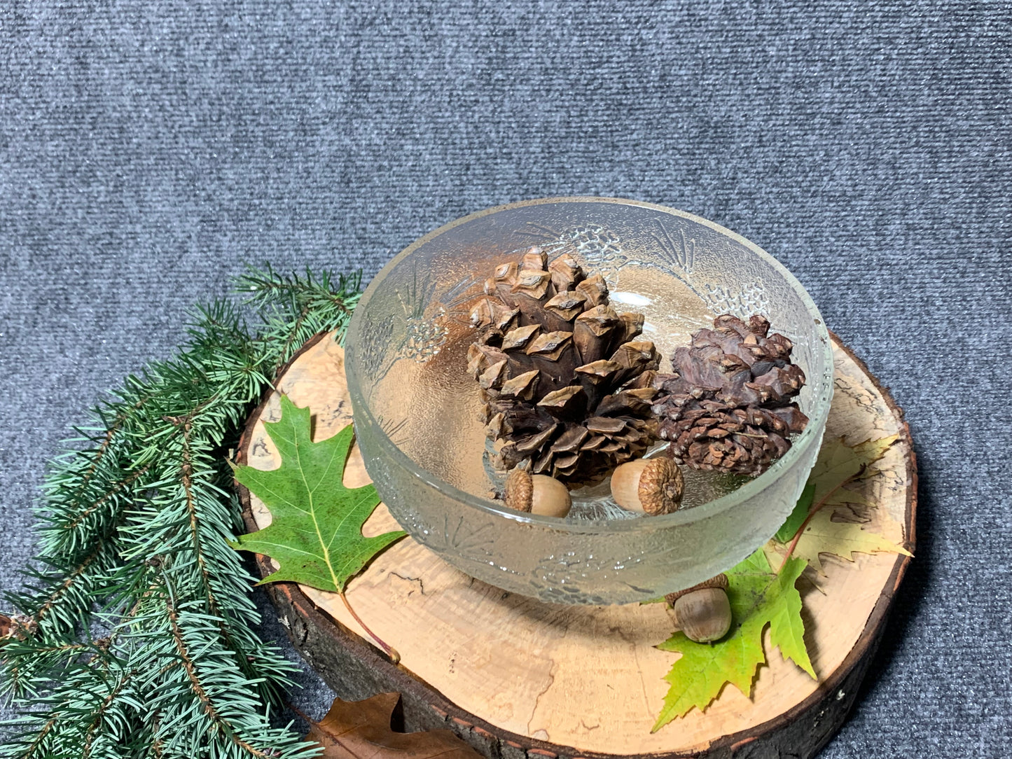 Glass Pinecone Offering Bowl
