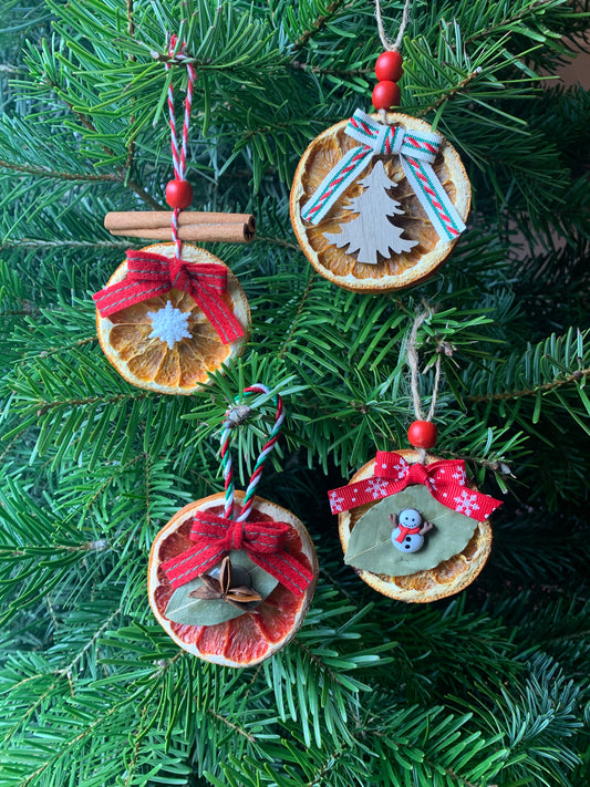 Yule Citrus Ornaments, Set of 4