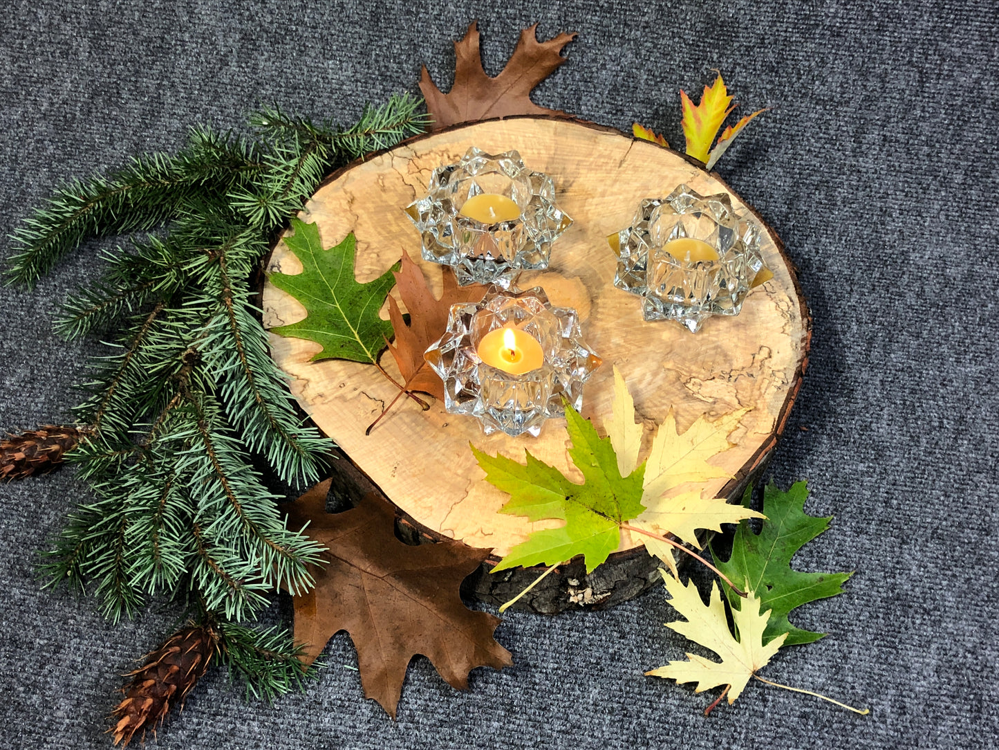 Glass Multi-faceted Star Tealight Holder