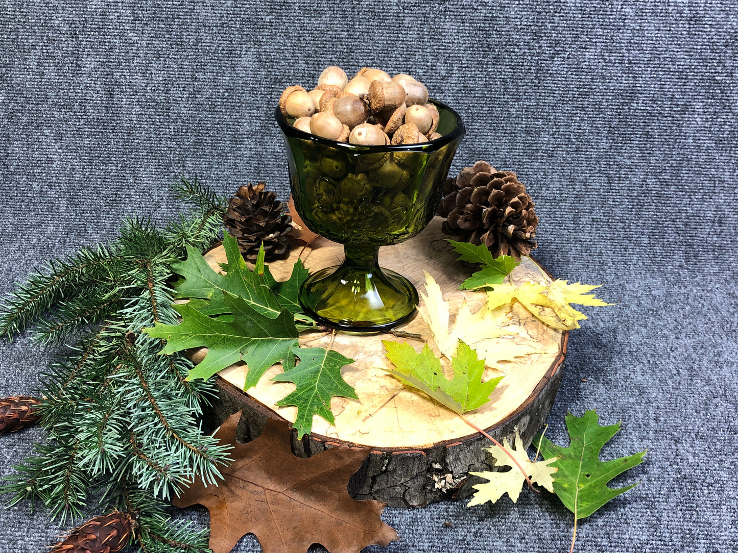 Autumn Leaves Glass Offering Bowl