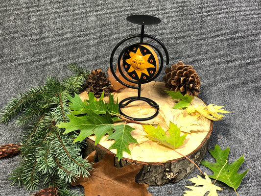 Sun and Moon Pillar Candle Holder