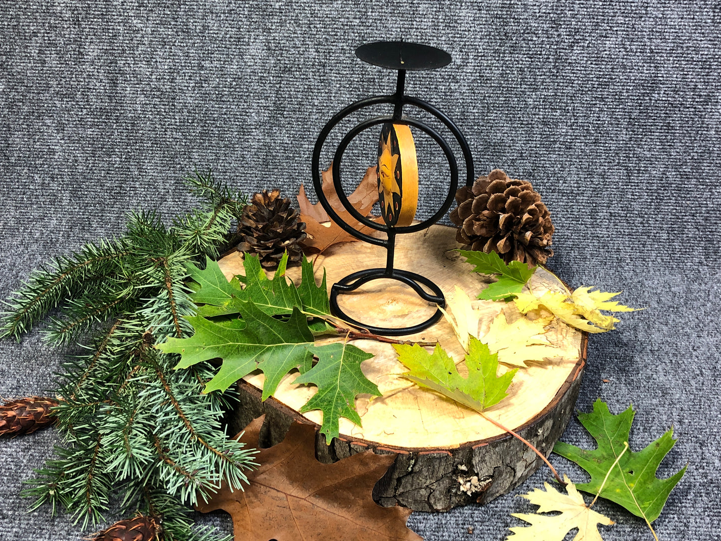 Sun and Moon Pillar Candle Holder