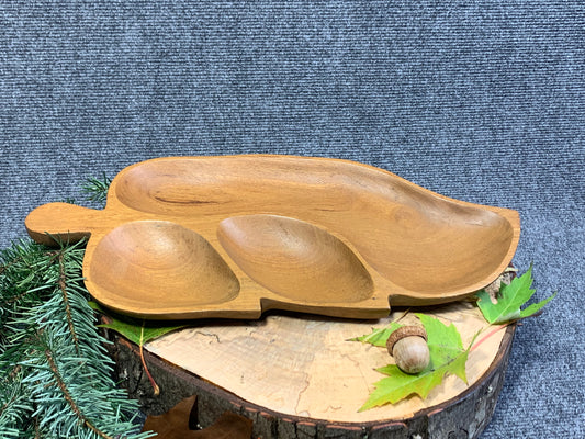 Wood Leaf Offering Tray