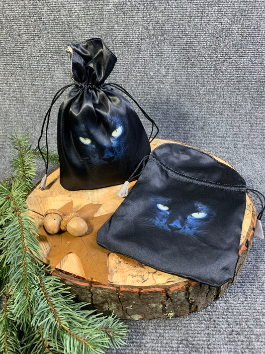 Black Cat Satin Tarot Bag